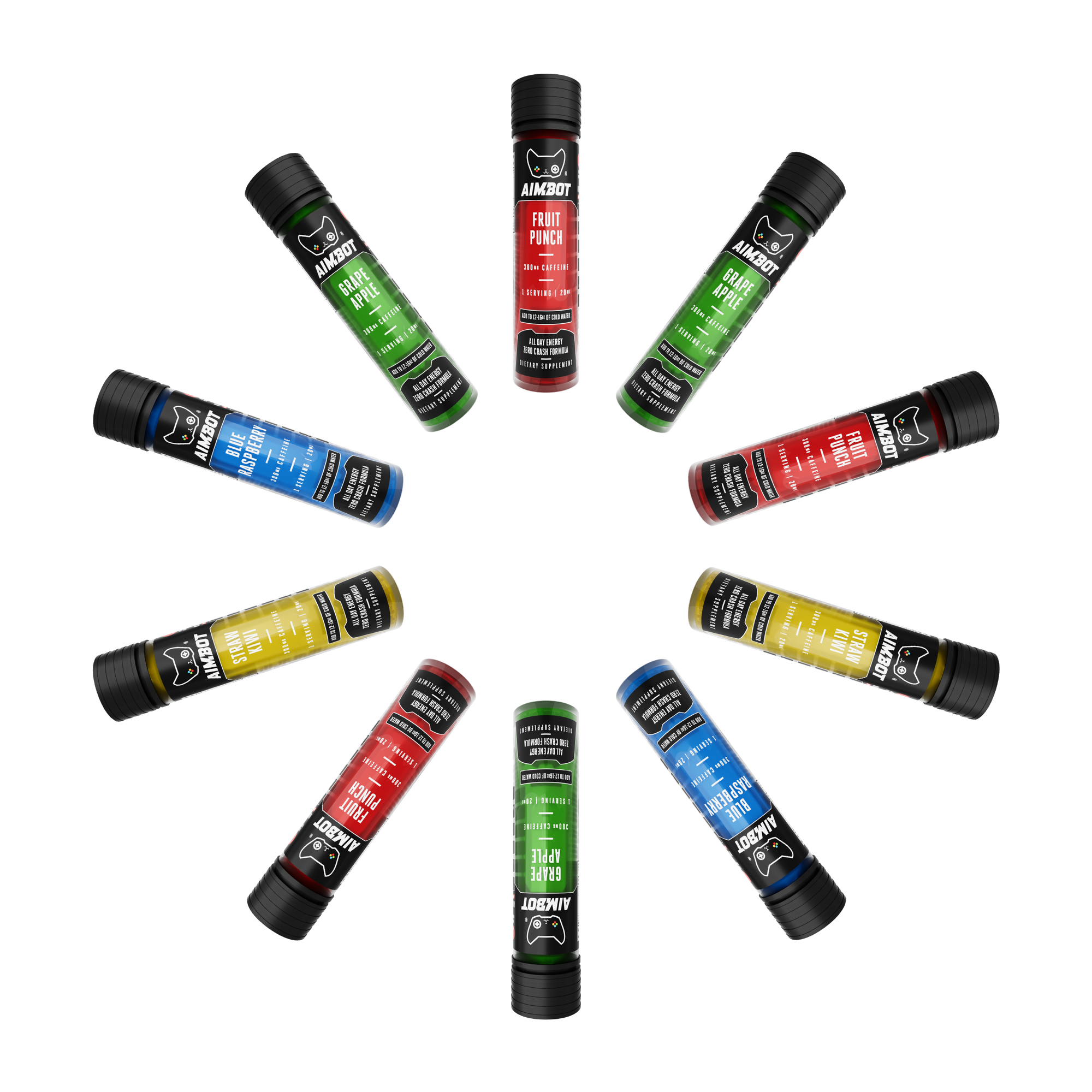 Aimbot Energy Boost 10-Pack – Focus & Fuel | Sugar-Free | Zero Calories | 300mg Caffeine + Nootropics