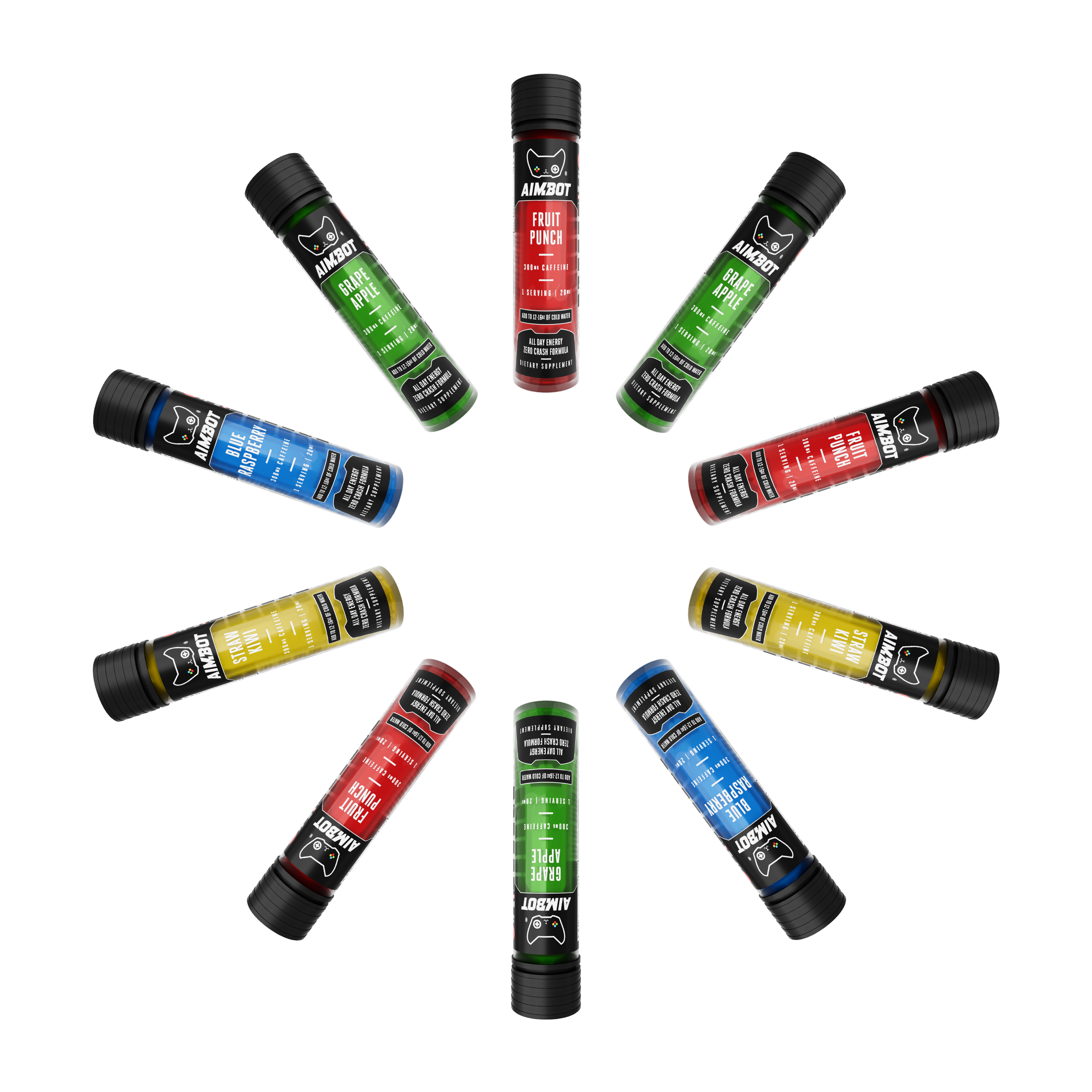 Aimbot Energy Boost 10-Pack – Focus & Fuel | Sugar-Free | Zero Calories | 300mg Caffeine + Nootropics