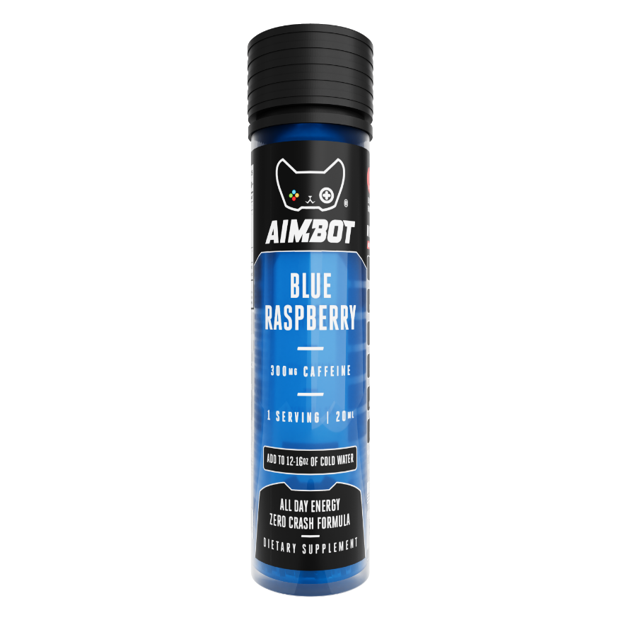 Aimbot Energy Boost – Blue Raspberry – Focus & Fuel | Sugar-Free | Zero Calories | 300mg Caffeine + Nootropics