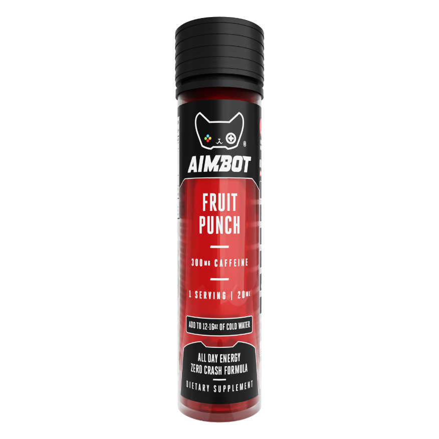 Aimbot Energy Boost – Fruit Punch – Focus & Fuel | Sugar-Free | Zero Calories | 300mg Caffeine + Nootropics