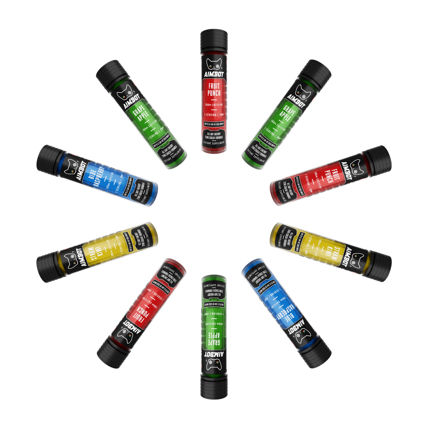Aimbot Energy Boost 10-Pack – Focus & Fuel | Sugar-Free | Zero Calories | 300mg Caffeine + Nootropics