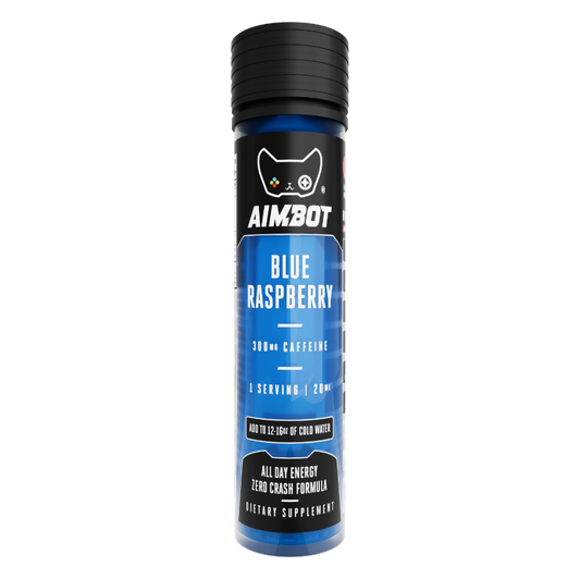 Aimbot Energy Boost – Blue Raspberry – Focus & Fuel | Sugar-Free | Zero Calories | 300mg Caffeine + Nootropics