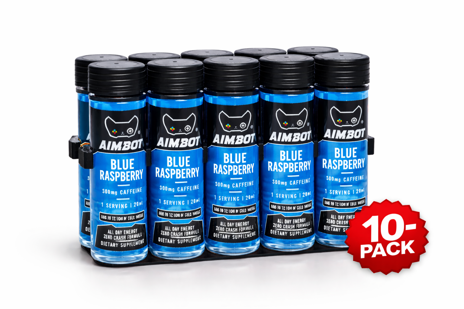 Aimbot Energy Boost 10-Pack – Focus & Fuel | Sugar-Free | Zero Calories | 300mg Caffeine + Nootropics