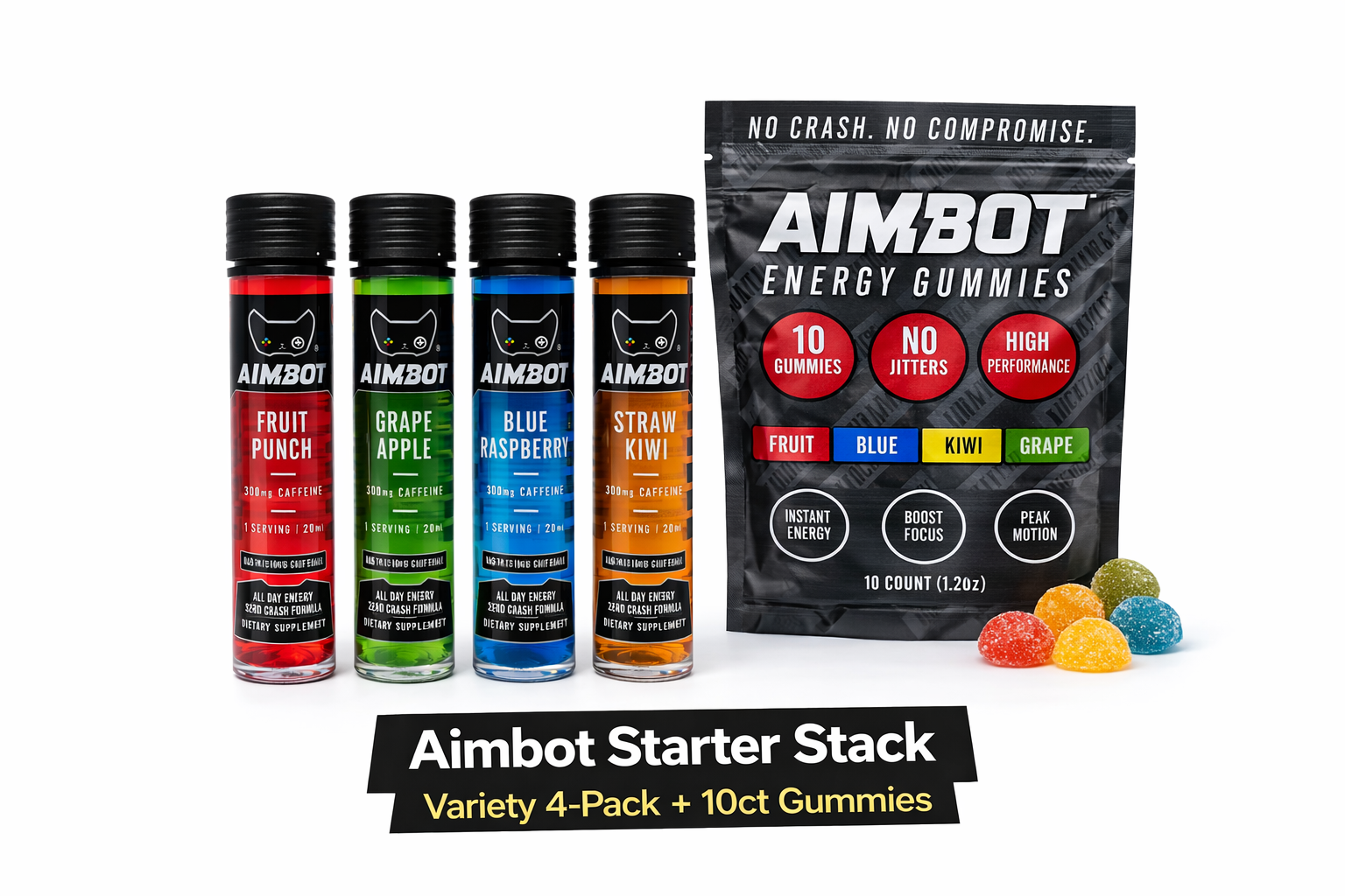 Aimbot Starter Stack – Variety 4-Pack + 10ct Gummies