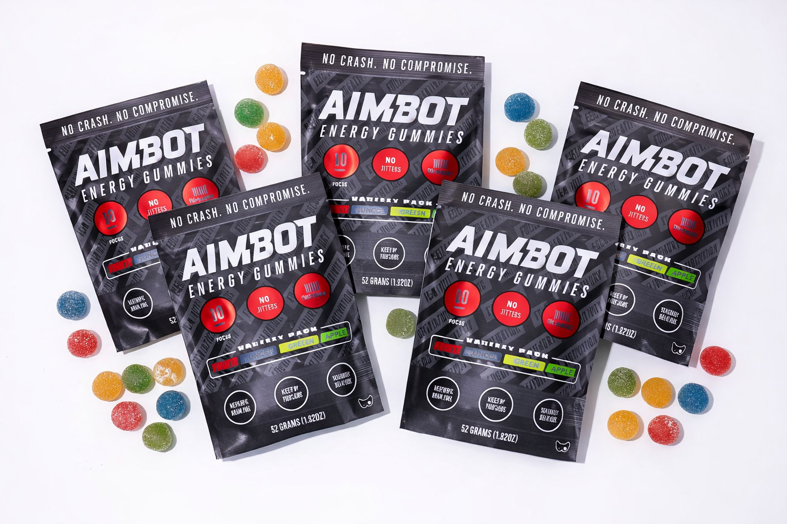 Aimbot Energy Boost 50ct (Box) – Energy Gummies – Focus & Fuel | Power-Packed Caffeine Gummies