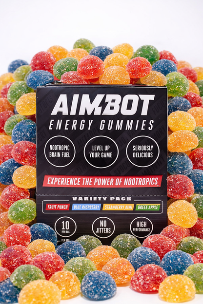 Aimbot Energy Boost 50ct (Box) – Energy Gummies – Focus & Fuel | Power-Packed Caffeine Gummies