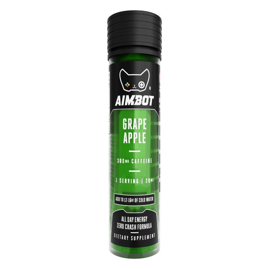 Aimbot Energy Boost – Grape Apple  – Focus & Fuel | Sugar-Free | Zero Calories | 300mg Caffeine + Nootropics