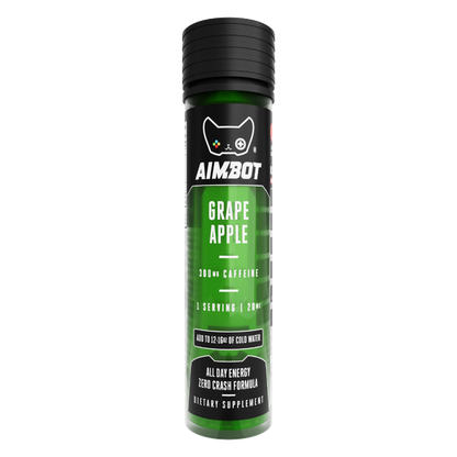 Aimbot Energy Boost – Grape Apple  – Focus & Fuel | Sugar-Free | Zero Calories | 300mg Caffeine + Nootropics