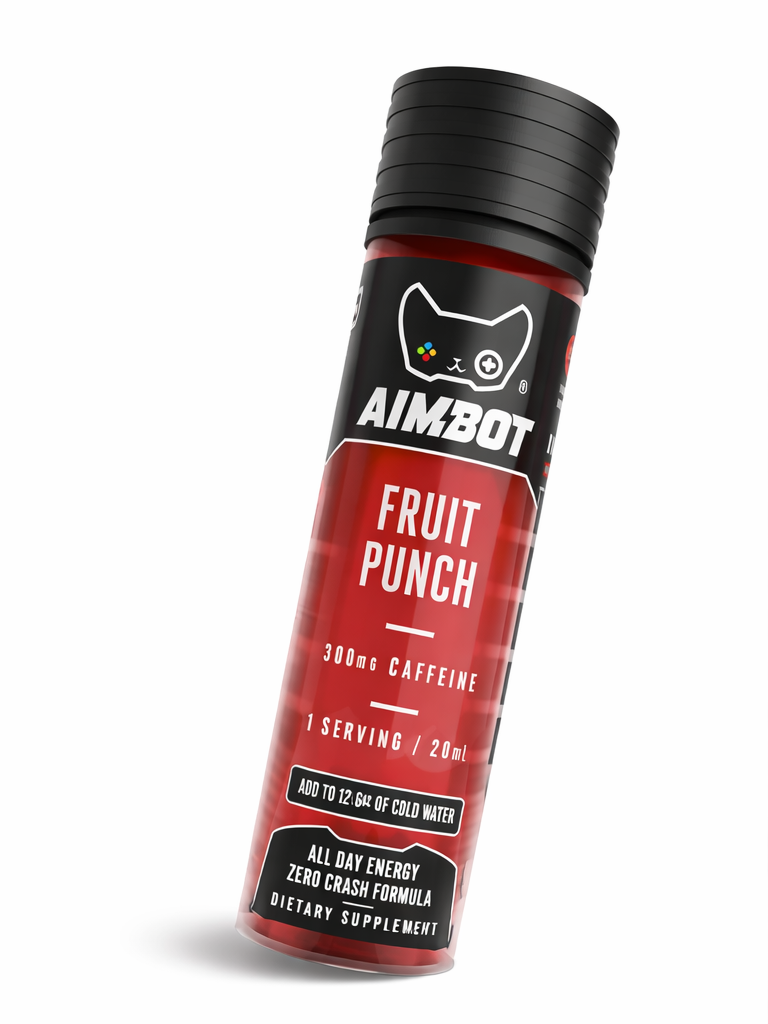 Aimbot Energy Boost – Fruit Punch – Focus & Fuel | Sugar-Free | Zero Calories | 300mg Caffeine + Nootropics